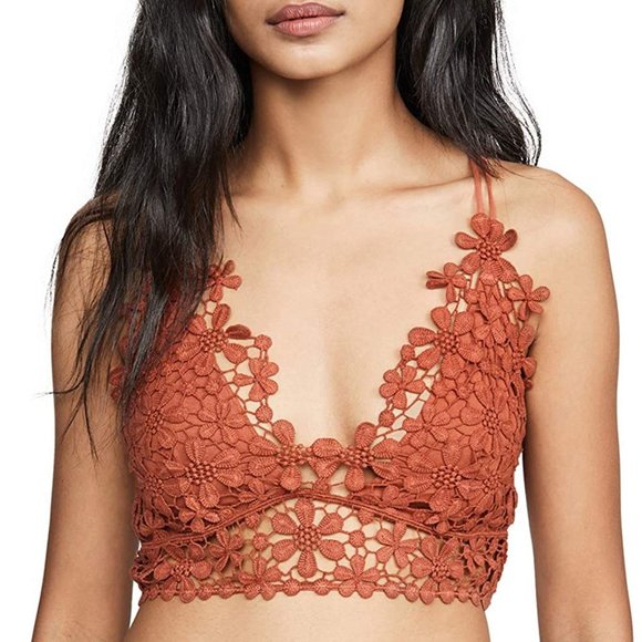 Womens Floral Crochet Lace Cross Back Spaghetti
